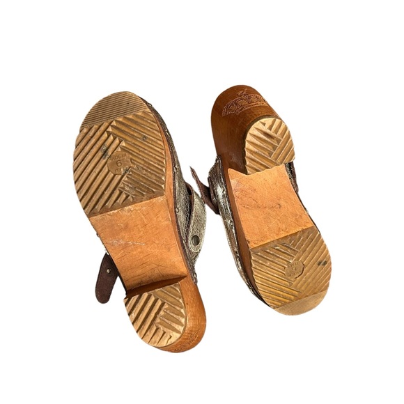 Vintage Cracked leather Silver Juicy Couture Metallic Clogs - Picture 5 of 15